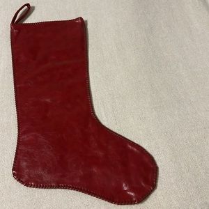 Christmas Stocking Red Faux Leather